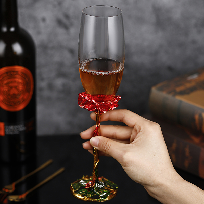 Creative enamelled Crystal Glass Champagne Glass Wine Glass Set for home Sparkling wine glasses