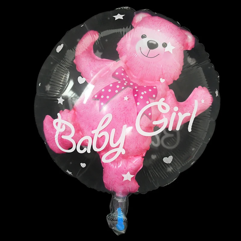 4D Transparent Baby Shower Boy Girl Bear Bubble Ball Kids 1st Birthday Party Blue Pink Helium Balloon Gender Reveal Decoration 240809