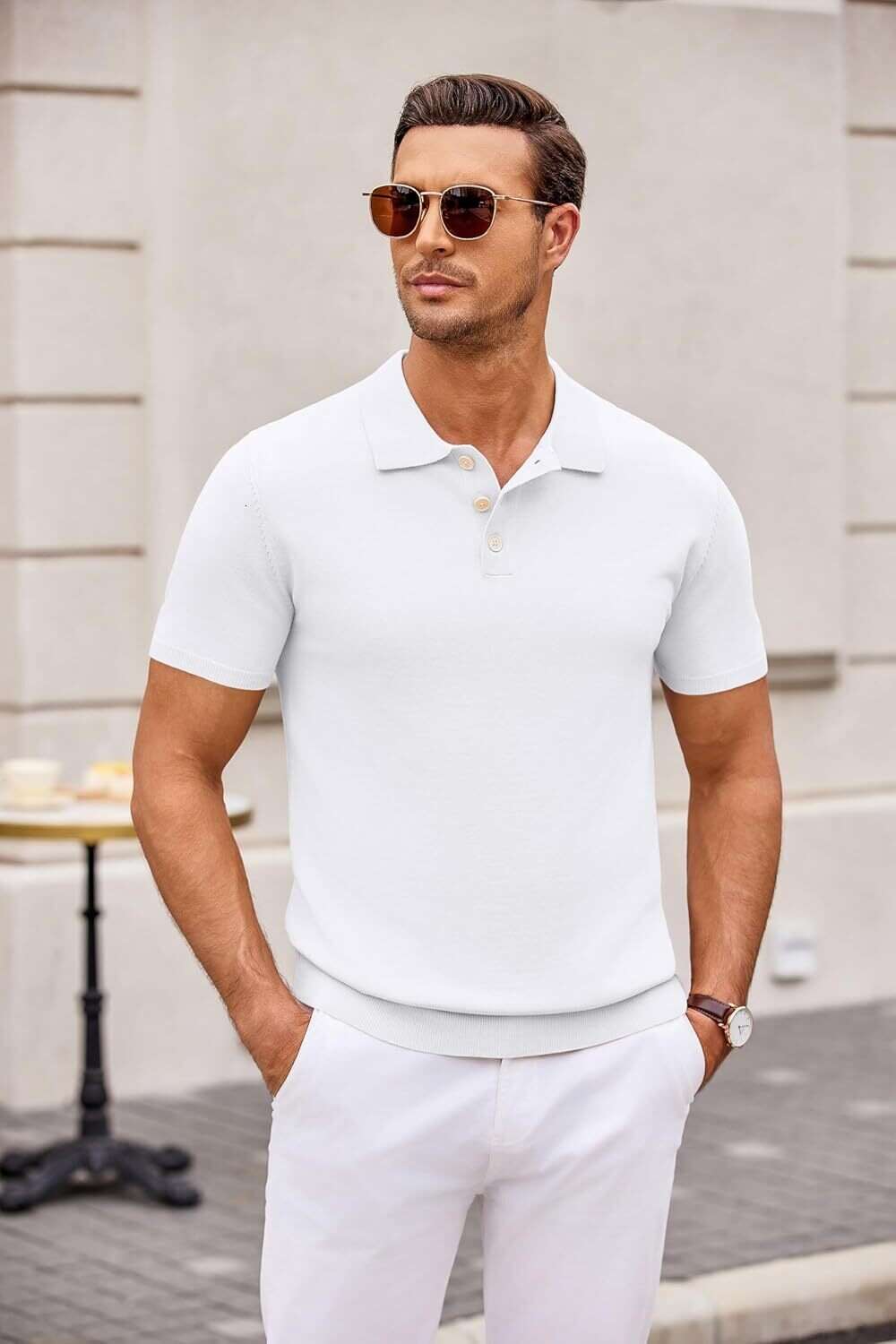 Fashion Mens Polo shirt Mens Short Sleeve Button Down Polo Shirt Classic Golf Shirts Polos shirts tshirt Casual tops summer clothes Short sleeve Free 