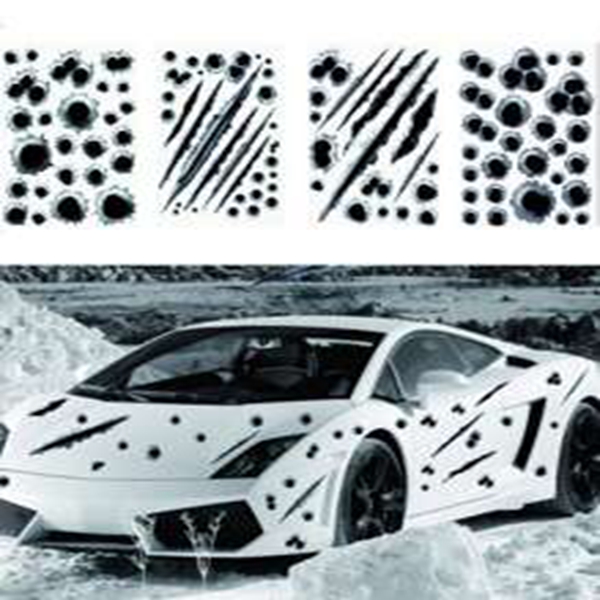 Bullet hole scratch sticker personality creative cover crack simulation bullet car large sticker waterproof