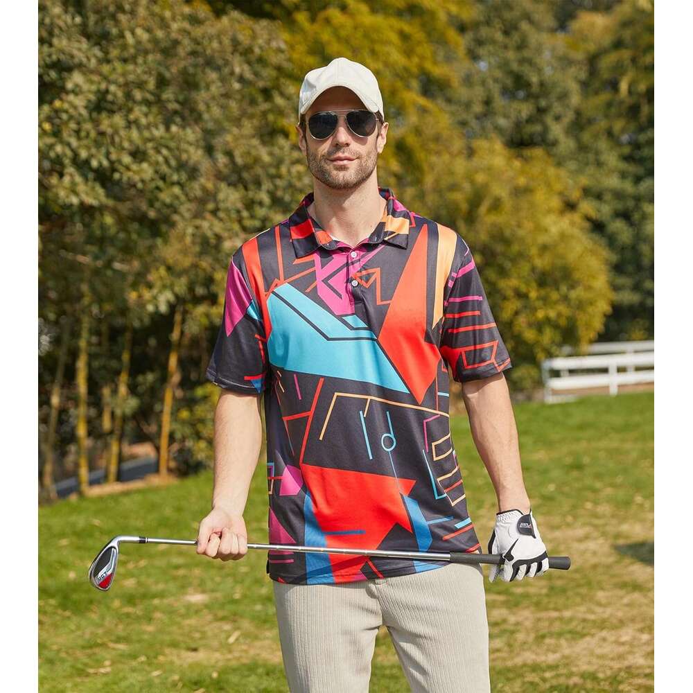 Fashion Designer Men Shirt Ventilate Trend Dry Fit Athletic Moisture Wicking Golf Polo Performance Printed Collared Polos Shirts Tshirt Casual Tops Su