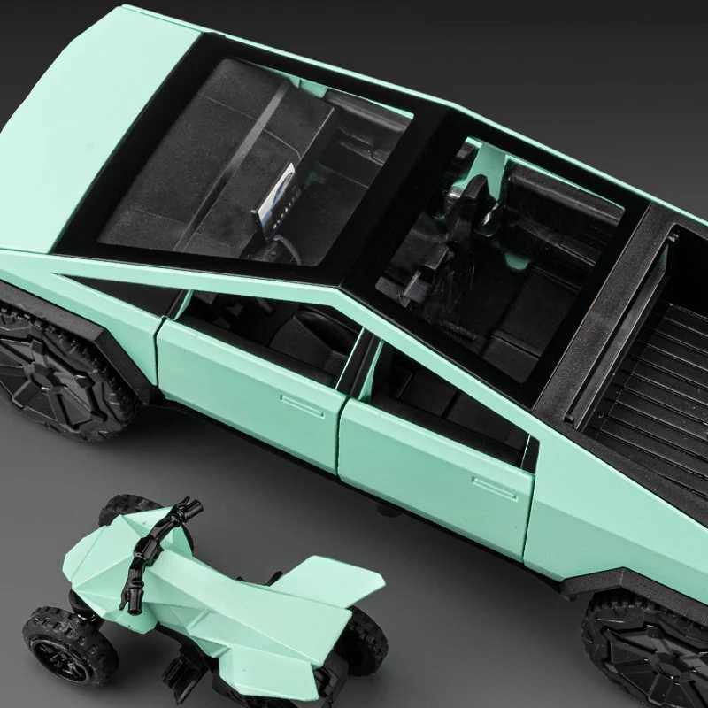 1/32 Scale Cyber Truck Pickup Alloy Diecast with Realistic Sound & Light, Off-Road Vehicle Model for Kids dh911125171