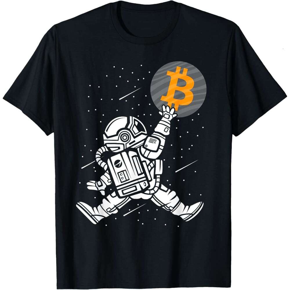 2025S Fashion Designer T Shirt For Mens Bitcoin Shirt Funny HODL BTC Astronaut Crypto Trader T Shirt Shirts Tshirt Graphic Tee Casual Tops Clothes Sho