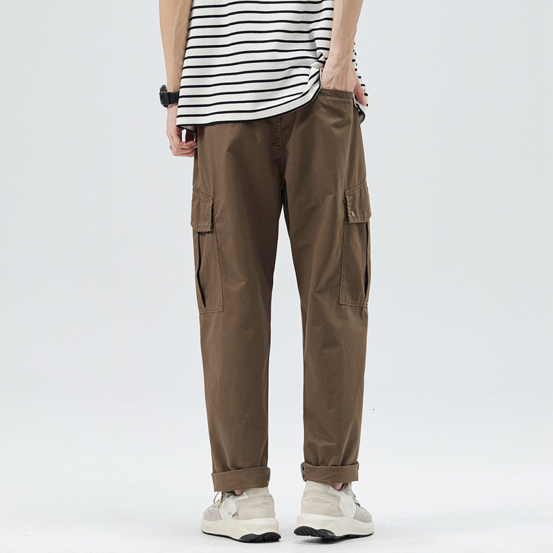 Work Pants for Men Trendy and Fashionable Loose Straight Leg Pants Spring and Summer Loose Sports Pants Trendy style Pure Cotton Casual Pants