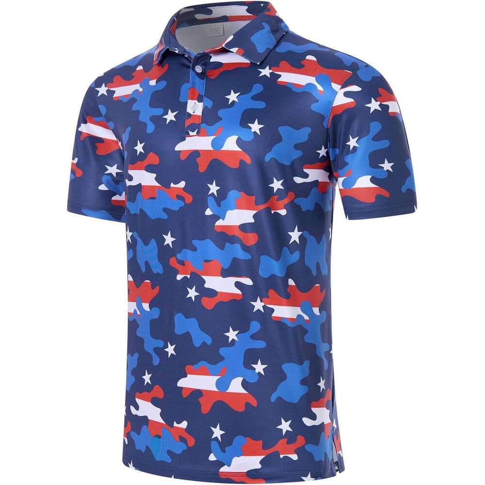 Fashion Mens Polo shirt Mens American Flag Golf Shirts 4th of July Polo Shirt Dry Fit USA Patriotic Short Sleeve Polos shirts tshirt summer clothes Sh