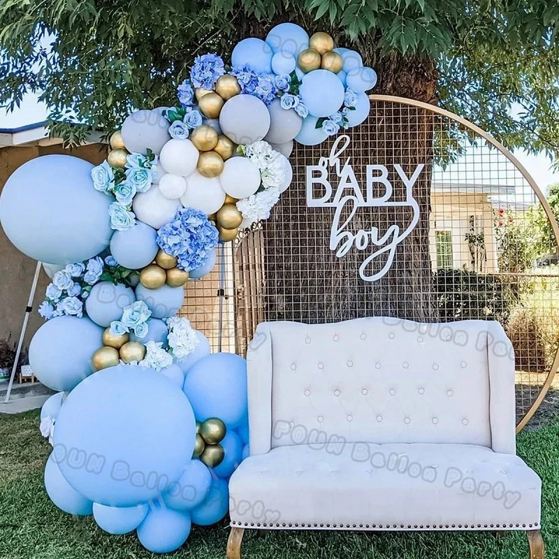 Boy Birthday Party Balloons Garland Arch Kit Maca Blue Latex Ballon Birthday Baby Shower Decoration Marry Wedding Decor Supplies 240809