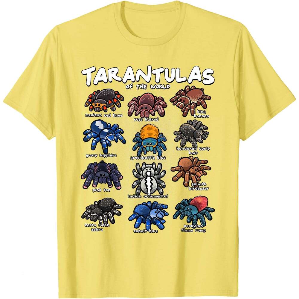 25ss Casual T shirt for Mens Tarantula Shirt Tarantulas Animals of the World Educational T-Shirt Shirts Tshirt Graphic Tee Tops Clothes Short sleeve F