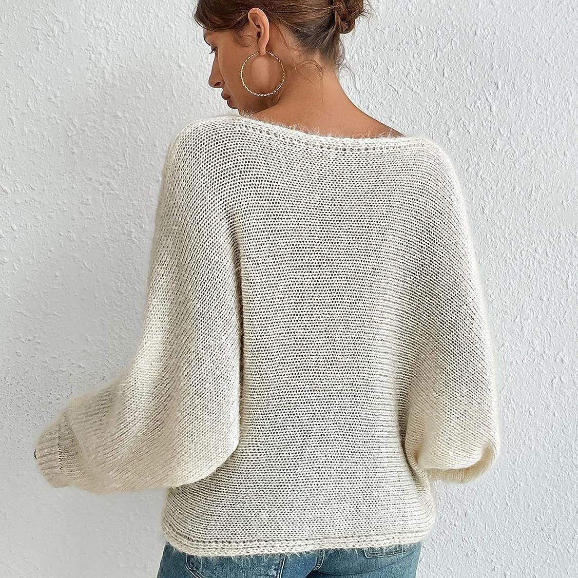 New Womens One Neck Knitted Sweater Fashionable and Pullover Bata Sweater