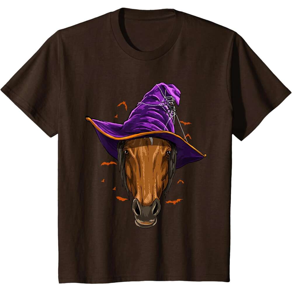 T shirt for Mens Witch Halloween Horse Shirt Equestrian Horse Lover Cowboy T-Shirt Shirts Tshirt Graphic Tee Casual Tops Clothes Short sleeve 2025