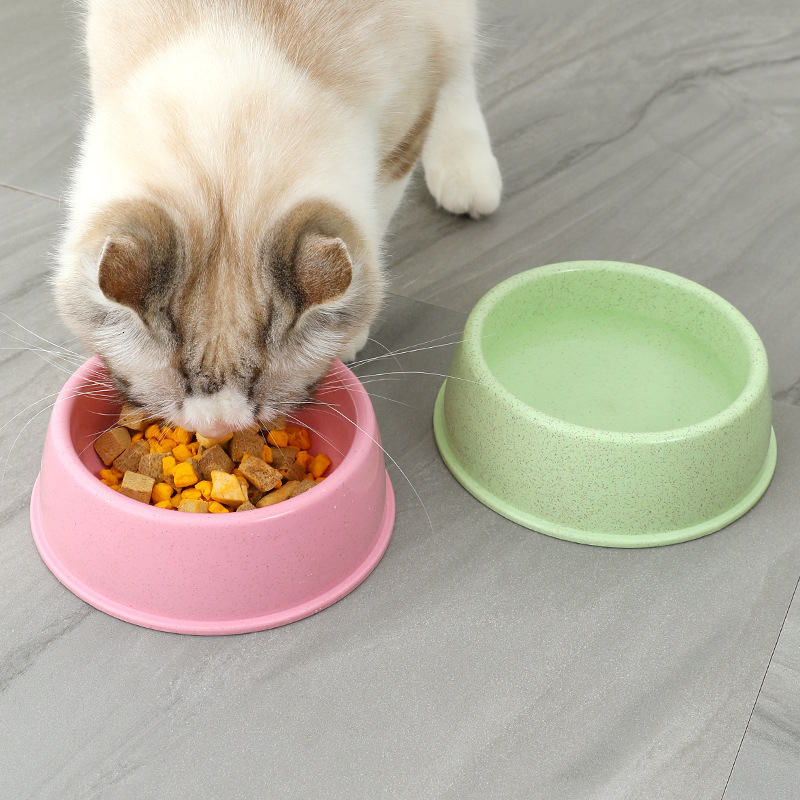 Eco-Conscious Nordic Inspired Small Dog Bowl - Durable Wheat Straw Round-mouth Pet Supplies
