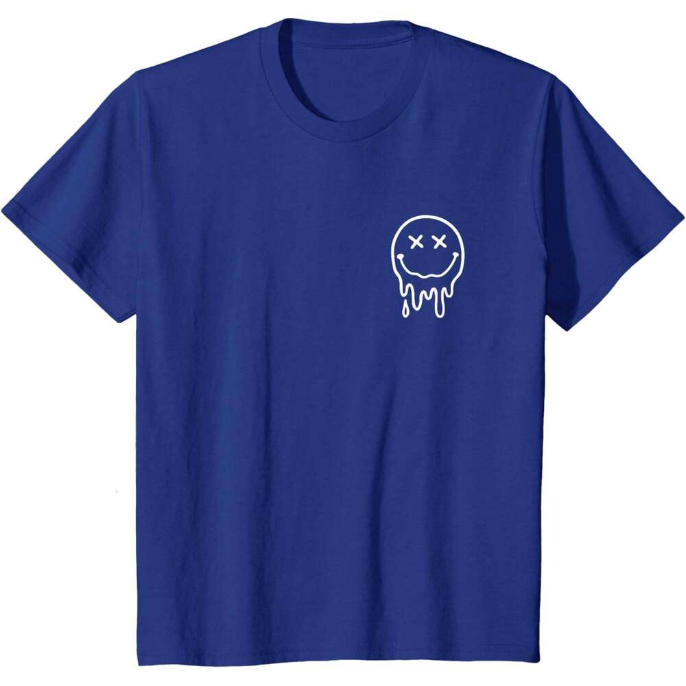 T shirt for Mens Cute X Eyes Melting Happy Melted Dripping Smile Face T-Shirt Shirts Tshirt Graphic Tee Casual Tops Clothes Short sleeve