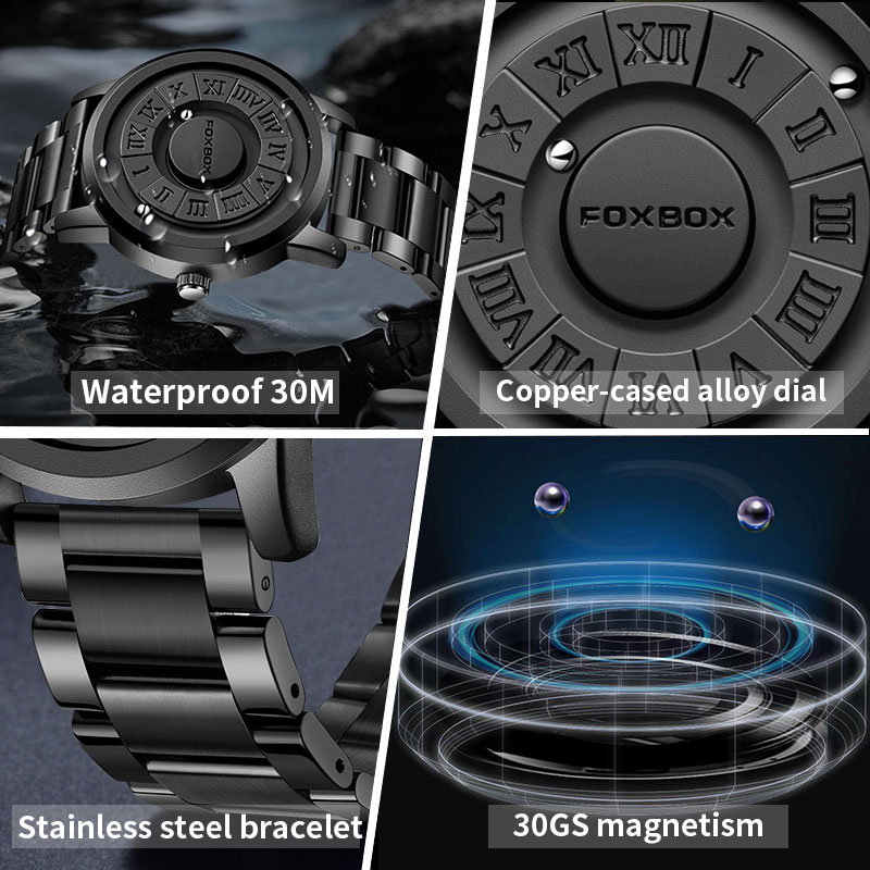LIGE watch, precision steel strip, motion magnetic suspension ball bearing watch, multifunctional waterproof quartz watch