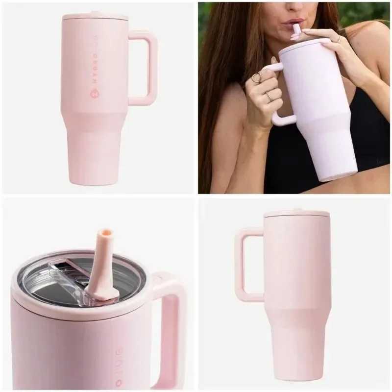 Traveler Tumbler 40OZ Straw Lid Stainless Steel Vacuum Insulated Mug Thermal Iced Travel Water Bottle Thermal Coffee Car CupCL240809