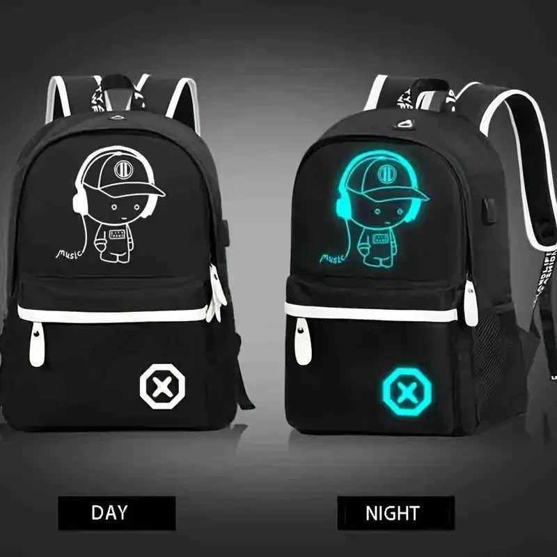 Children Backpack School Bags For Boy Girls Anime Luminous School Backpack Kids Waterproof Book Bag USB Charging SchoolBag Gift Y240809