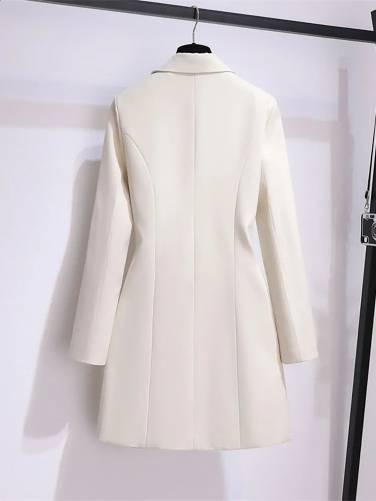Autumn Office Sashes Bandage Waist Tie Blazer Dress Women Long Sleeve Notched Collar Pleated Irregular Mini Vestidos 240810