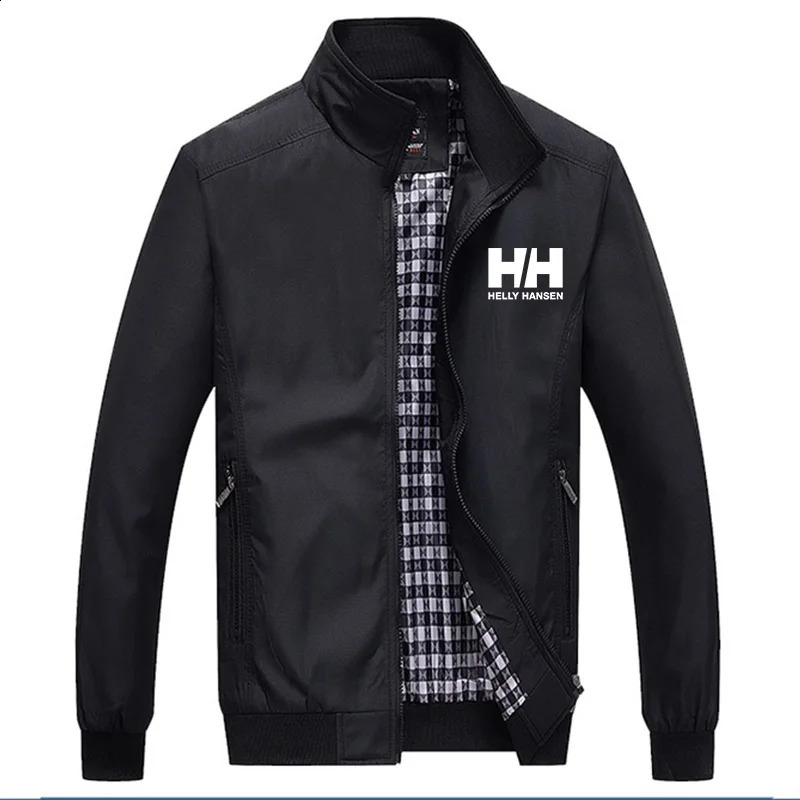 Autumn Mens Stand up collar Middle aged Jacket Fashion Casual Trend Middle aged Solid Color Dads Coat 240810