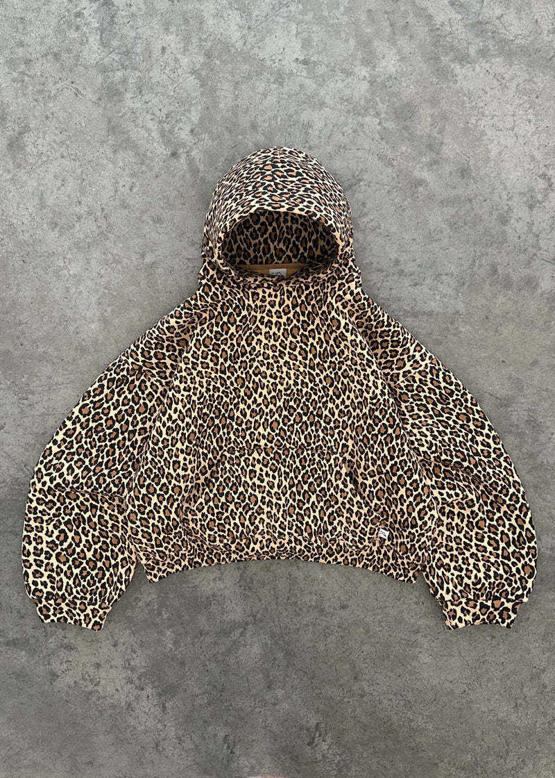 Men's Hoodies Sweatshirts Y2k high street fashion brand AKIMBO new top leopard print hooded sweatshirt loose sports shirt T240810