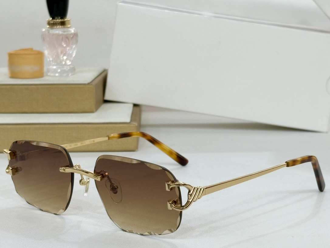 Designer Sunglasses For Men Women 0618 Fashion Summer Metal Temples Style Anti-Ultraviolet Retro Plate Square Frameless Business Cut Lenses Eyeglasses Random Box