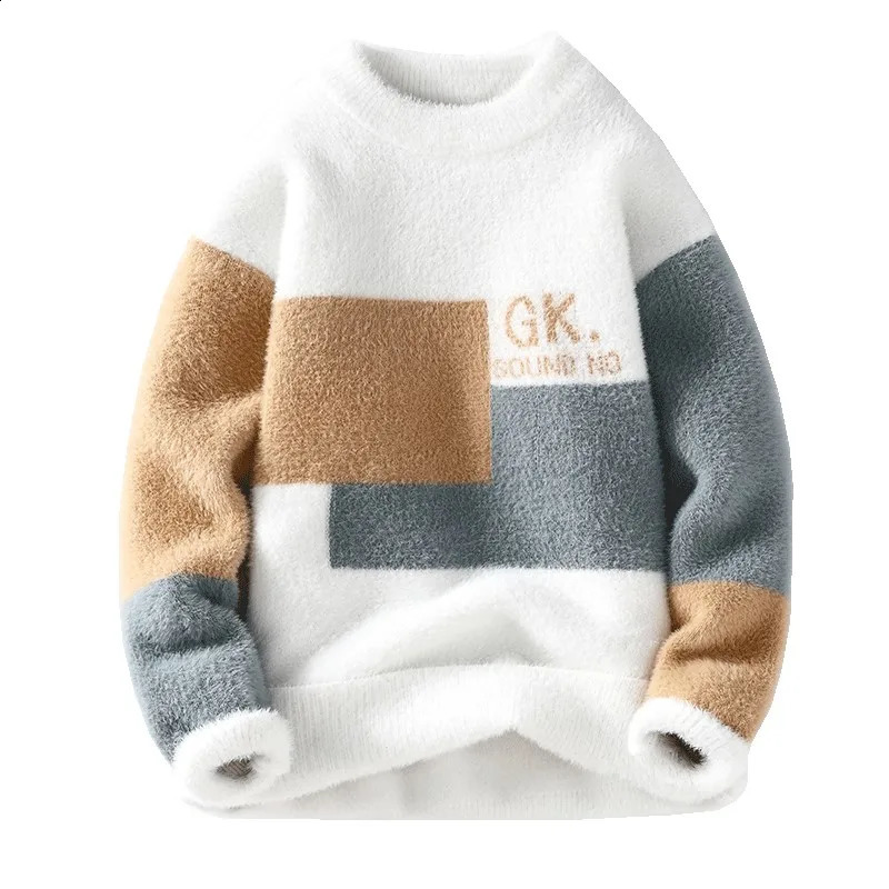 Winter style letter pattern Warm Sweater Mens High quality thicken pullovers Men wool sweaters male full Size M-3XL 240809
