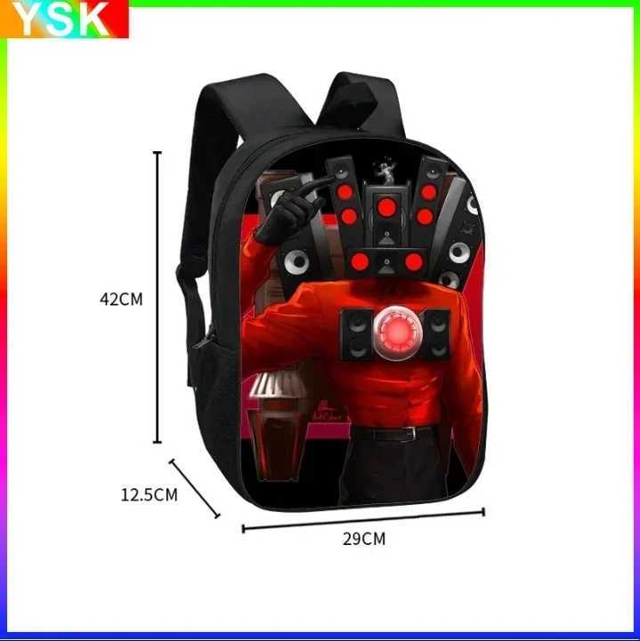 3PC-SET Skibidi Toilet Backpack Student Schoolbag Childrens Lunch Bag Pencil Bag Cartoon School Bag Mochila Shoulders Y240809