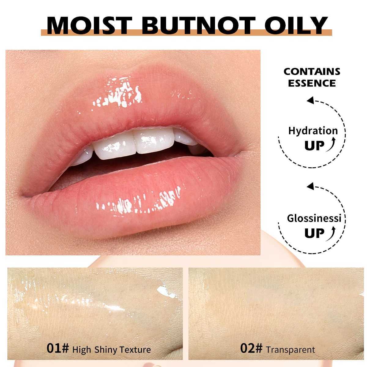 Preservative-Free High-Shine Tinted Lip Oil Vegan Lip Care Makeup Hydrates Nourishes Non-Sticky Lip Oil Clear Moisturizing LipXJ241223