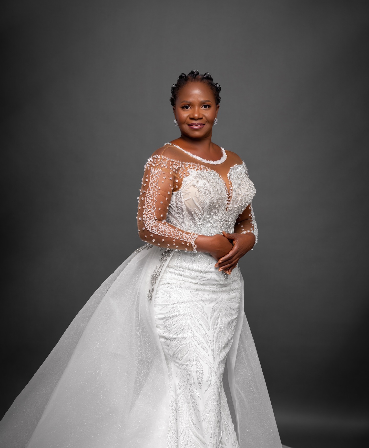 2024 Arabic Aso Ebi Plus Size Ivory Mermaid Wedding Dresses Lacefull Crystals Beaded Detachable Train Bridal Gowns Dress Vestidos De Novia ZJ412
