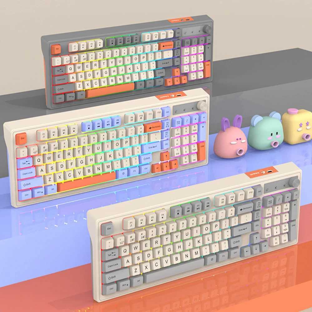 K98 Wireless Gaming Mechanical Feel Keyboard 2.4G+etooth Dual-mode Backlight Desktop PC/Notebook Available KeyboardXJ241225