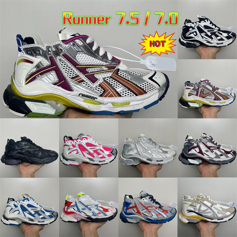 Paris 7 7.5 Runner Sneaker platform designer shoes mens luxury casual sneakers Triple white black Multi Color Grey Blue Red Burgundy womens outdo