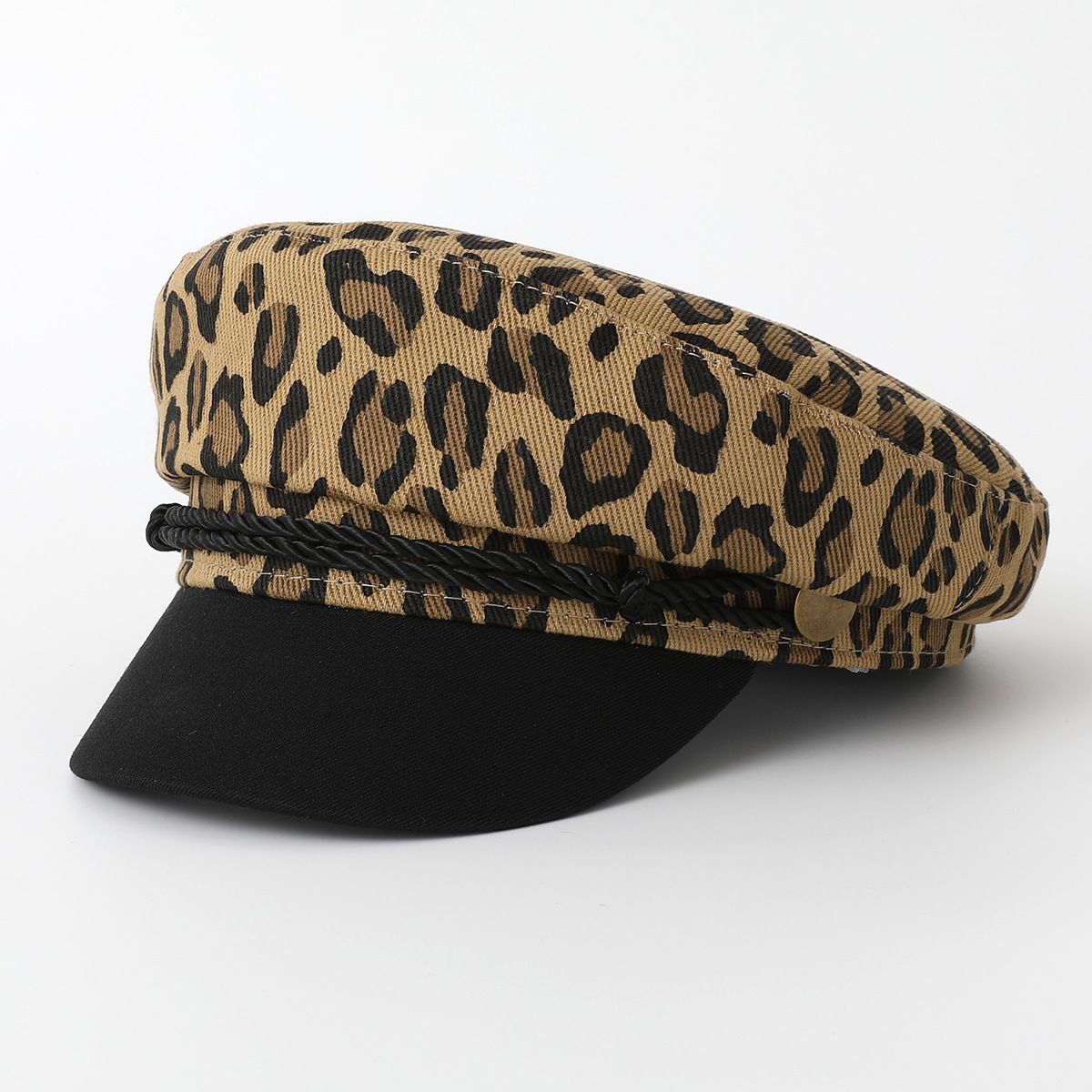 Women hats 2024 new winter warm beret fashionable leopard print hat solid color 240810