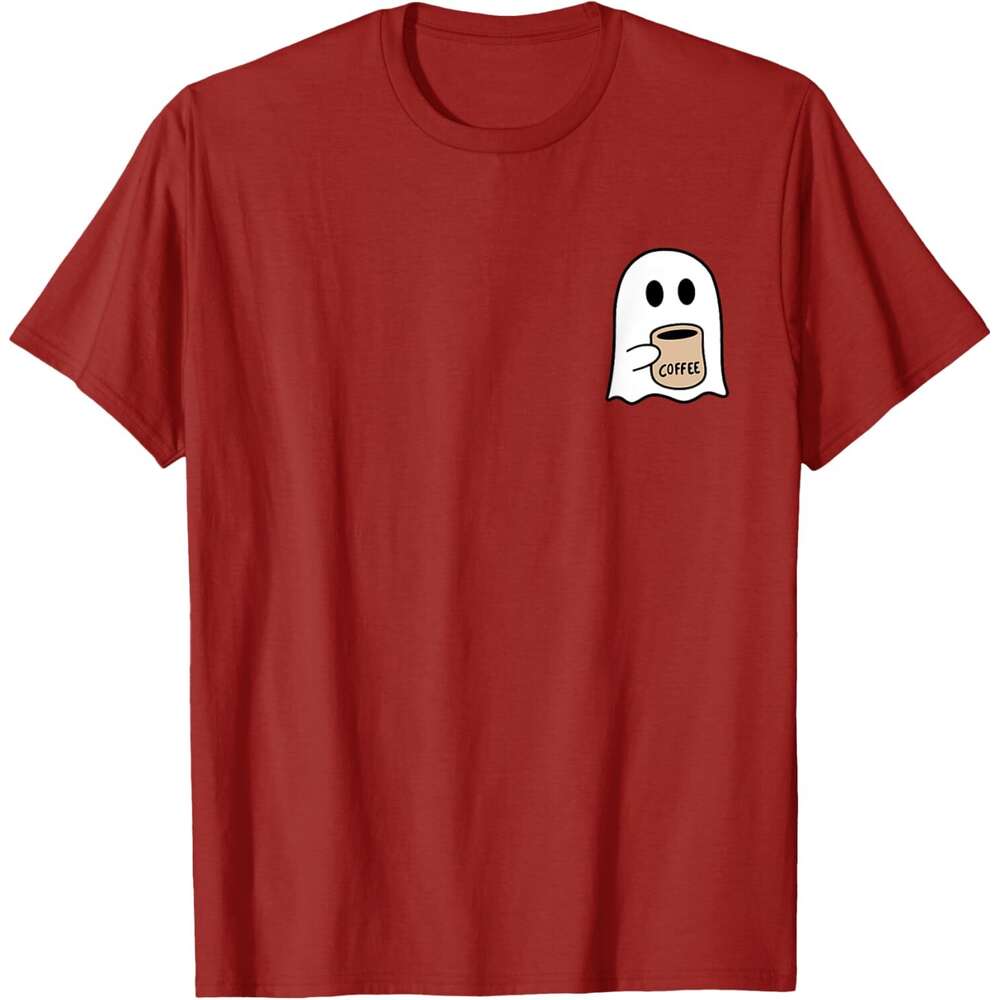 T shirt for Mens Ghost Drinking Funny Halloween Costume Coffee Lover T-Shirt Shirts Tshirt Graphic Tee Casual Tops Clothes Short sleeve 2025