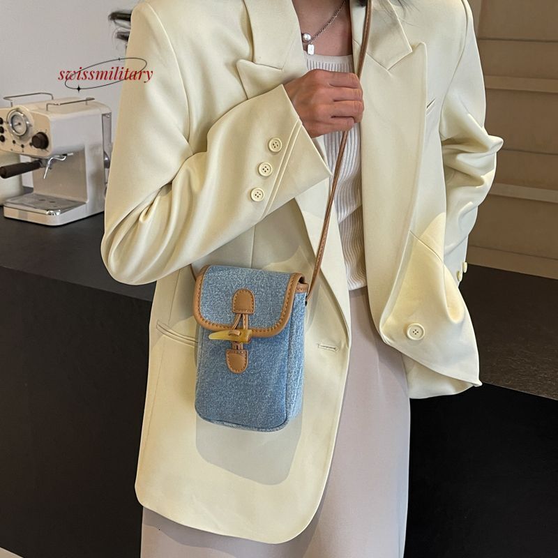 Denim 2024 New Spring and Summer Online Celebrity Shoulder Messenger Ladies Mobile Phone BagH810#22 53691
