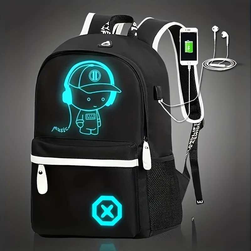 Children Backpack School Bags For Boy Girls Anime Luminous School Backpack Kids Waterproof Book Bag USB Charging SchoolBag Gift Y240809