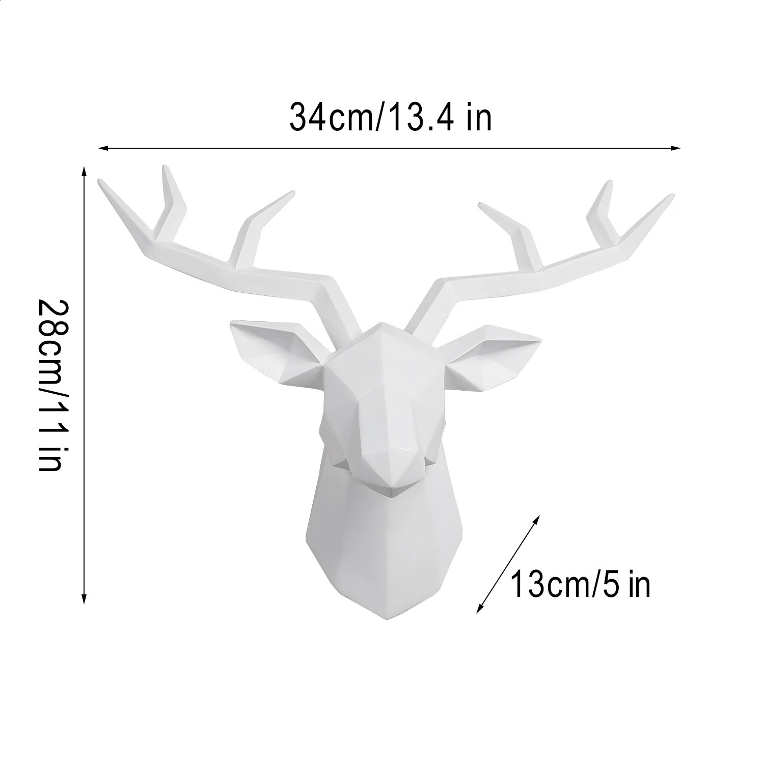 Deer Head Resin Statue For Wall Decoration Animal Figurine Living Room Wall Mount Decor Deer Sculpture Interior Decoration 240809