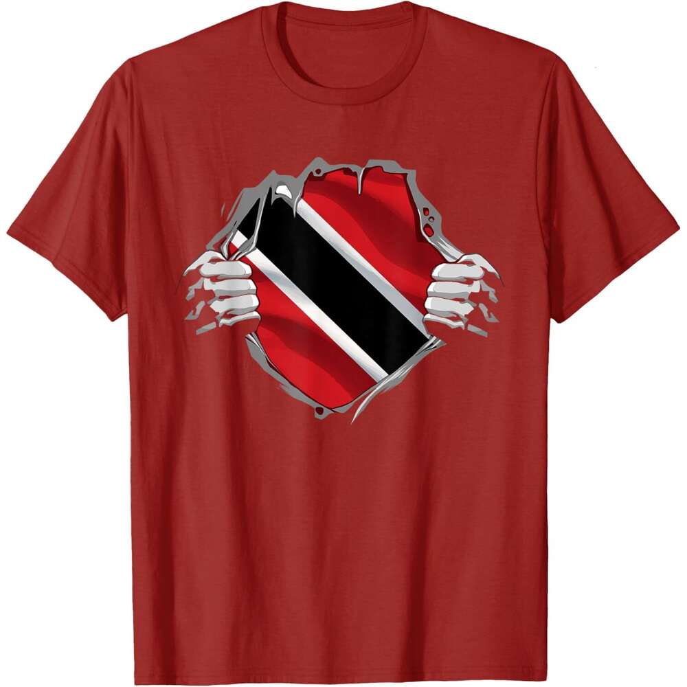 25ss Casual T shirt for Mens Trinidad and Tobago Clothing Trini Flag Roots Trinidadian T-Shirt Shirts Tshirt Graphic Tee Tops Clothes Short sleeve Fre