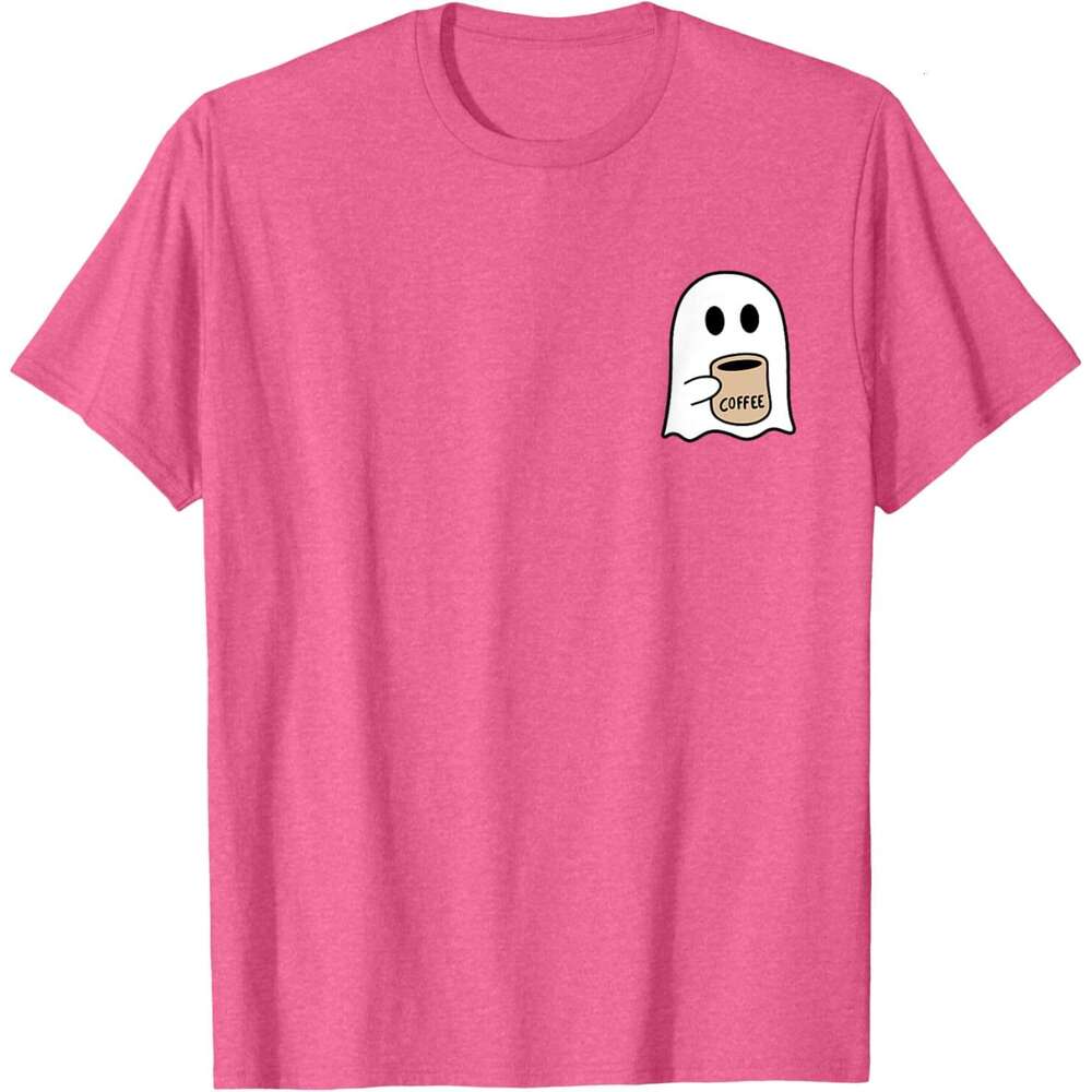 T shirt for Mens Ghost Drinking Funny Halloween Costume Coffee Lover T-Shirt Shirts Tshirt Graphic Tee Casual Tops Clothes Short sleeve 2025