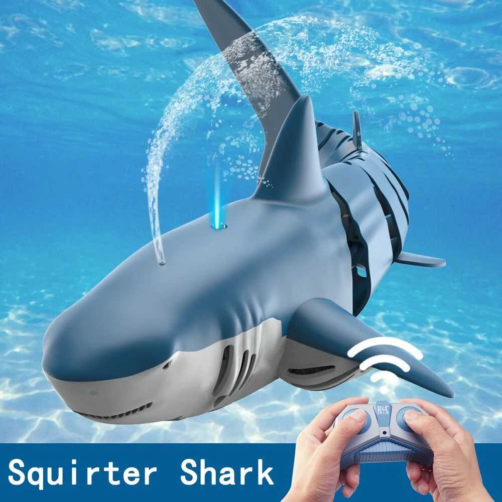 Remote Control Sharks Toy for Boys Kids Girls Rc Fish Animals Robot Water Pool Beach Play Sand Bath Toys 4 5 6 7 8 9 Years OldY240810