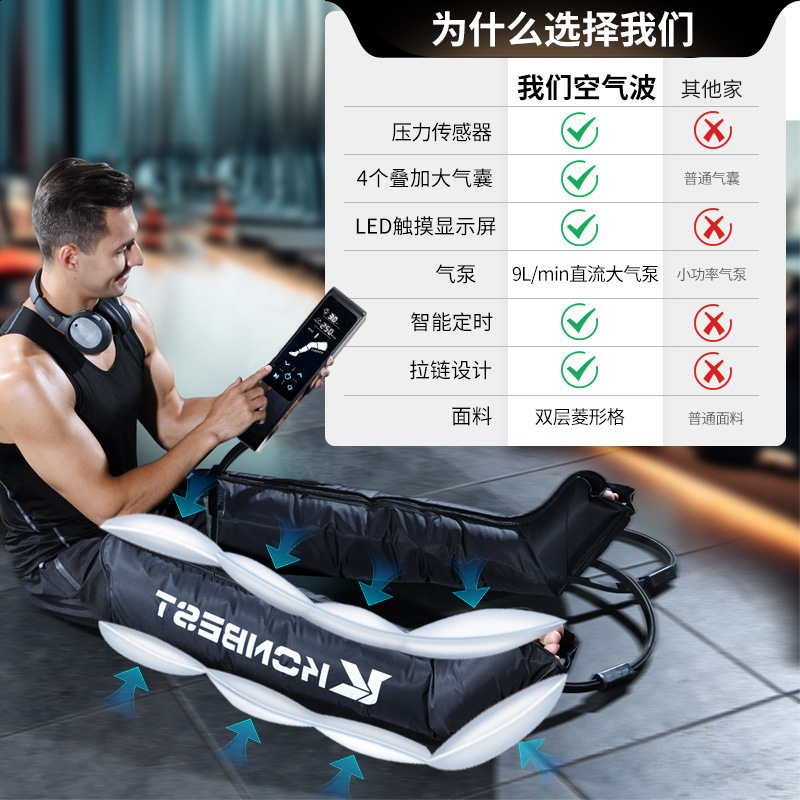 Leg pneumatic massager four chamber air wave pressure leg massager leg slimming device