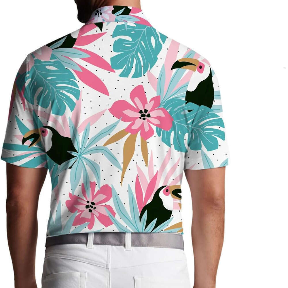 Fashion Mens Polo shirt trend Mens Golf Shirt Print Performance Polo Quick-Dry Shirts for Men Polos shirts tshirt Casual tops summer clothes Short sle