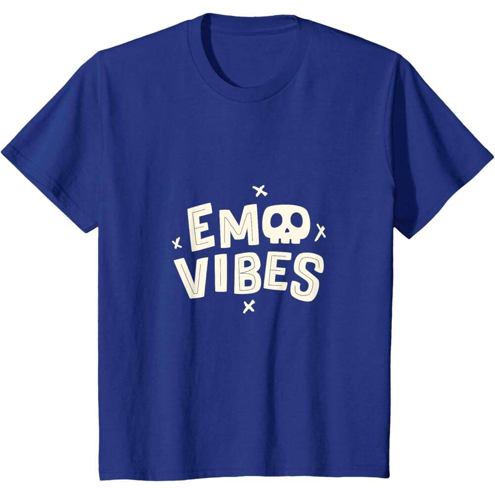 T shirt for Mens Emo Shirt Emo Vibes Alternative 2000 Emo Punk Skull Goth T-Shirt Shirts Tshirt Graphic Tee Casual Tops Clothes Short sleeve