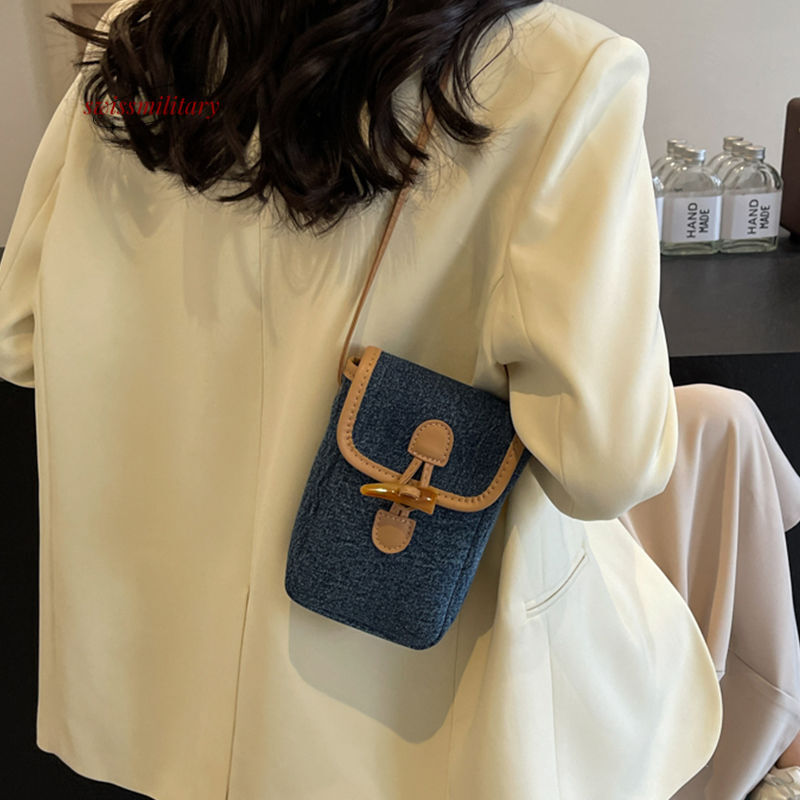 Denim 2024 New Spring and Summer Online Celebrity Shoulder Messenger Ladies Mobile Phone BagH810#22 53691