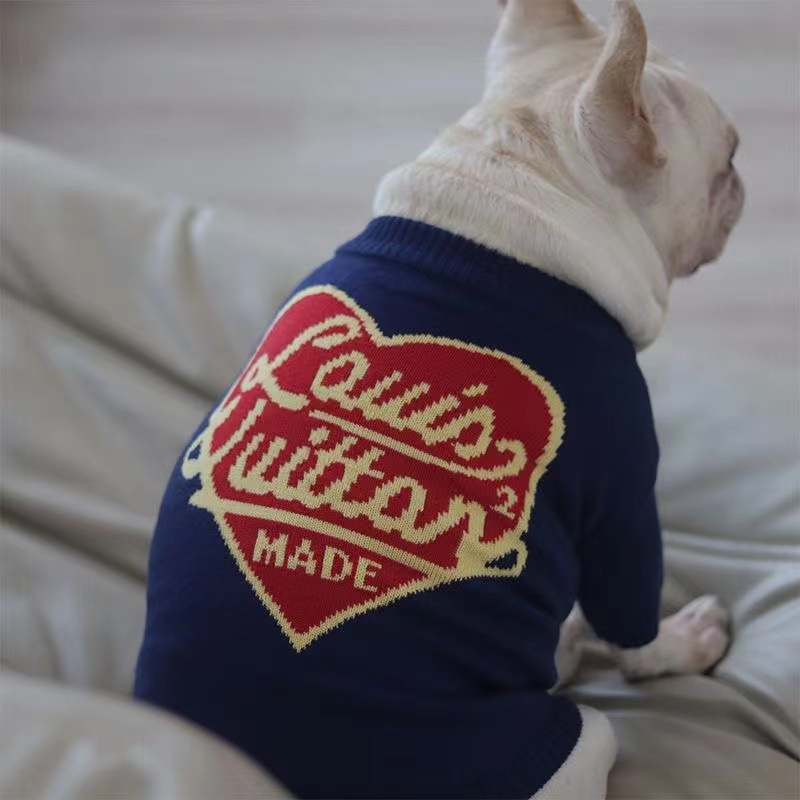 Designer Brand Apparel Winter Clothes with Classic Letter Pattern Cold Weather Knitted Sweater Pullover Warm Dog Coats for Small Medium Dogs A478 5a7