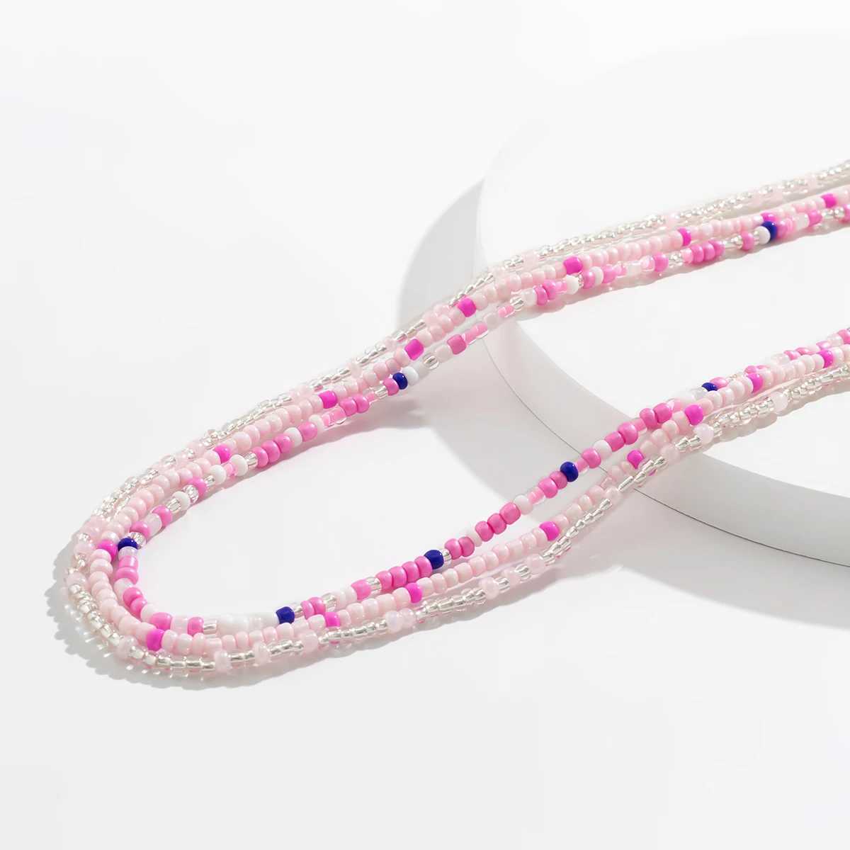 Boho Multi layer Mixed Color Seed Beads Belly Chain Trend Handmade Bead Waist Chain Sexy Summer Bikini Body Jewelry W240809