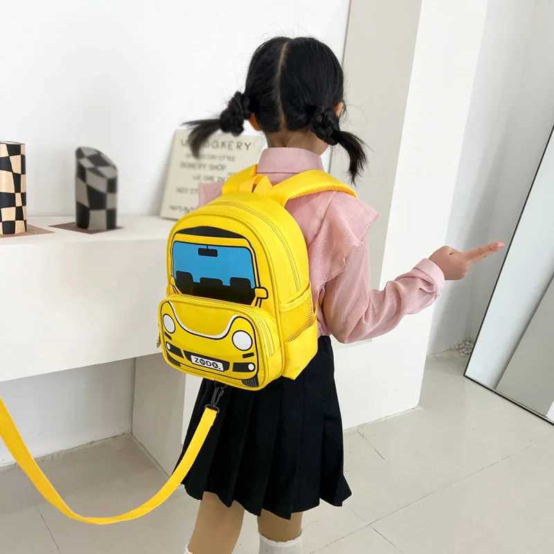 Cartoon Kids Backpacks Cute Car Baby Kindergarten Schoolbag Children Boys Girls School Bags Adjustable Animals Kid Backpack Y240809
