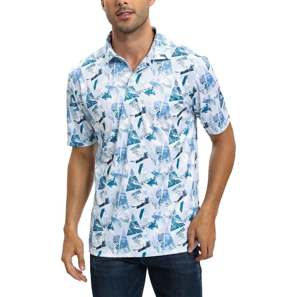 Fashion Mens Polo shirt Golf Full of refreshing feeling Performance Print Moisture Wicking Polo Shirt Polos shirts tshirt Casual tops summer clothes F