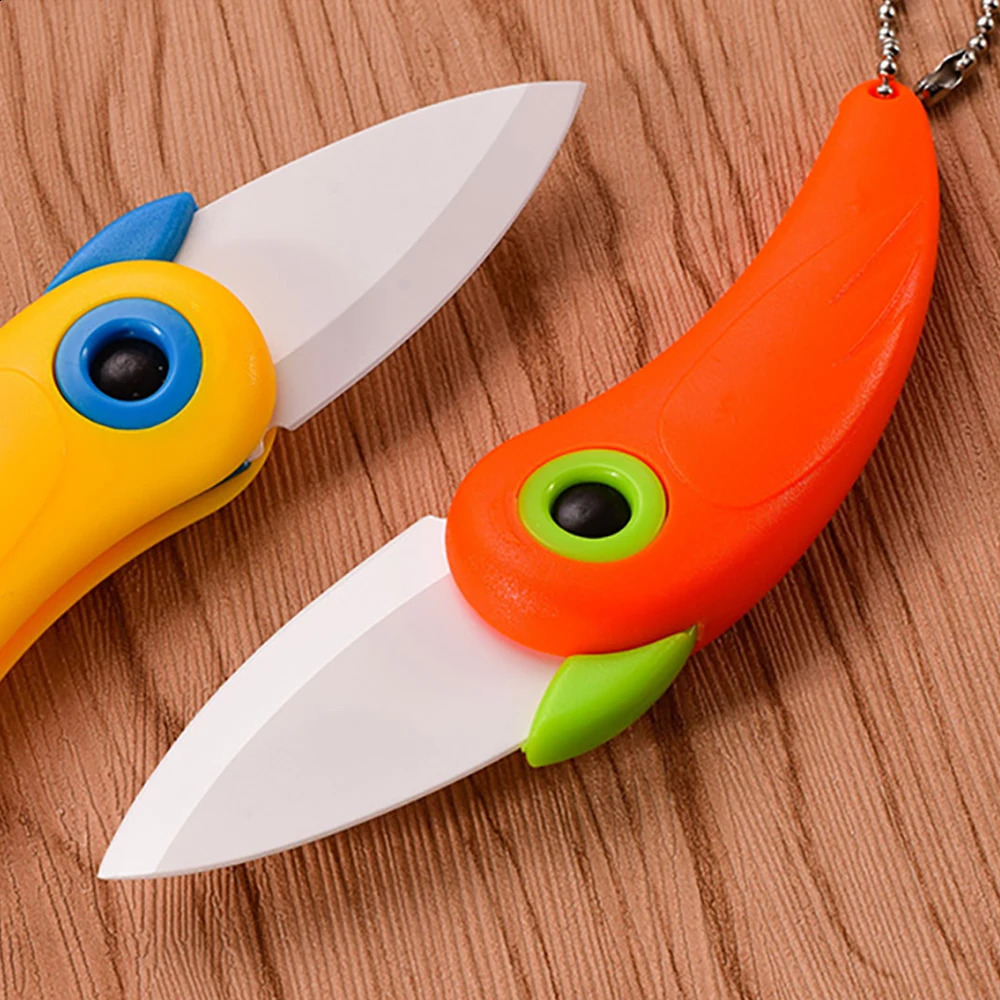 1 portable ceramic knife creative mini cute bird multifunctional folding fruit kitchen tool 240809