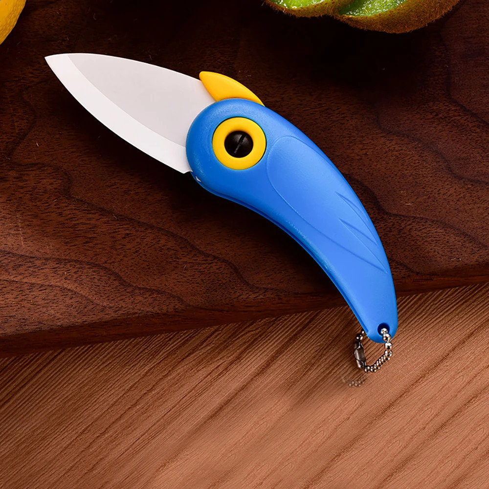 1 portable ceramic knife creative mini cute bird multifunctional folding fruit kitchen tool 240809