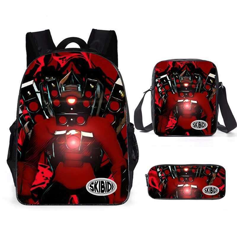 3pcs Skibidi Toilet Titan Drillman Schoolbag Set Titan Speakerman Print Student Backpack Casual Backpack For Boys And Kids Y240809