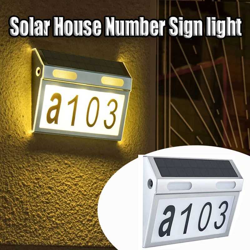 LED Solar Wall Lamp Warm White Neutral Lighting Light Yard Door Fence New Solar House Number Light Outdoor Waterproof StainlessCL240809