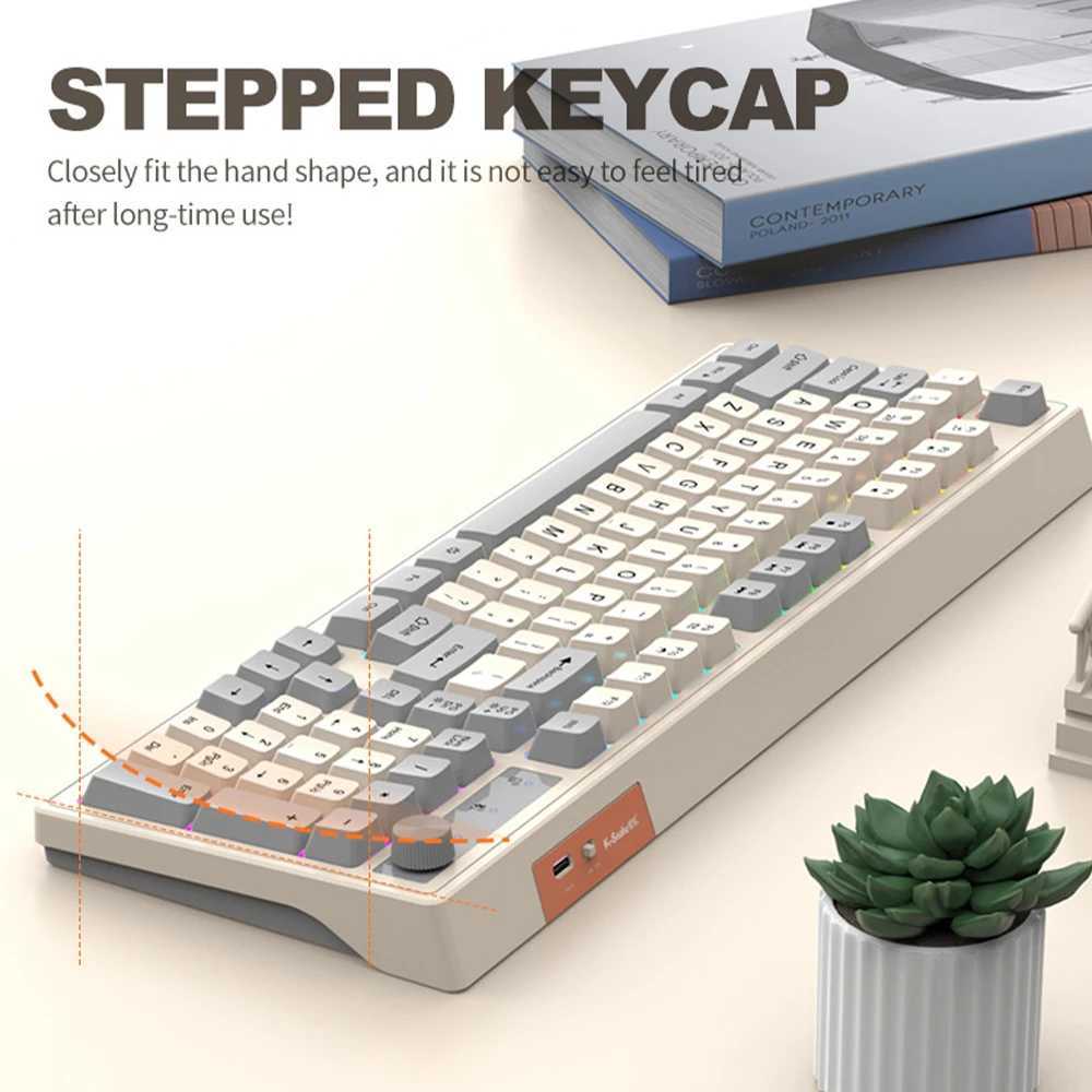 K98 Wireless Gaming Mechanical Feel Keyboard 2.4G+etooth Dual-mode Backlight Desktop PC/Notebook Available KeyboardXJ241225