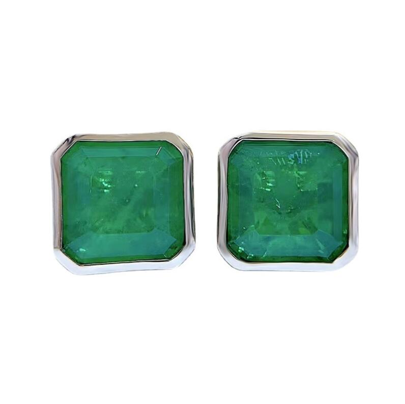 2024 Choucong Top Sell Handmade Stud Earrings Simple Fine Jewellery Real 100% 925 Sterling Silver Large Princess Cut 3CT Emerald Party Ladies Earring 